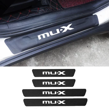 For Isuzu Nye Isuzu D-MAX Dmax MU-X Mux D max 4stk PU Læder Carbon Fiber Bil Dør Karmen Protector Klistermærker Auto Tilbehør