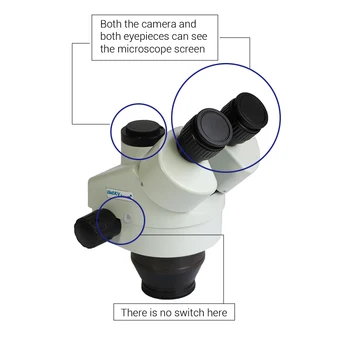 Lucky Zoom 3,5 X-180X Simul-Focal Trinokulartubus Stereo-Mikroskop WF20X Okular Mikroskop Til Lodning 2,0 X 0,5 X Objektiv