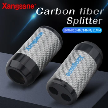 4stk Hi-end Carbon Fiber Anti-indblanding Splitter HiFi Højttaler-Kabel 1 til 2 Point Splitter Ring