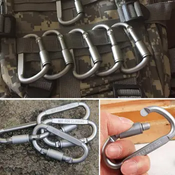 6stk/masse Karabinhage Travel Kit Camping Udstyr Legering af Aluminium Survival Gear 