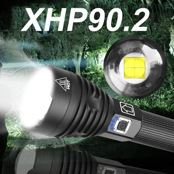 Lyse XHP90.2 Mest Kraftfulde LED-Lommelygte Torch XHP90 Taktisk Lommelygte Genopladelige USB-Flash-Lys 18650 XHP50 LED Lanterne