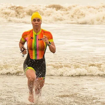 Pro Team XAMA CYKLING, Triathlon Passer til Kvinders Farverige Kort Ærme Buksedragt AERO Race Trisuit Cykling Skinsuit, der Kører Tøj
