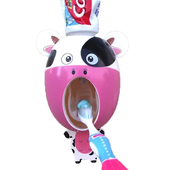 Nye Kreative Søde Tegneserie Automatisk Tandpasta Dispenser vægbeslag Stå Badeværelse Sæt til Børn Børn tandbørste