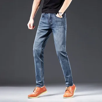 2020 Forår og Efterår Nye jeans Mænd Mode af høj kvalitet, slim fit plus size retro denim bukser Helt mænds tøj