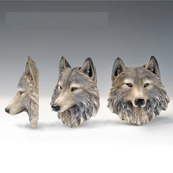 Retro Lion Tiger Wolf Væggen Hænge 3D-Animalske Hoved Wildlife Art Skulptur Figurer Vin Kabinet Stue Væggen R672
