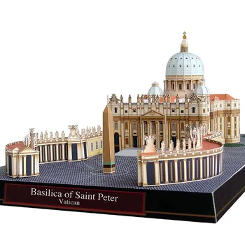 Basilica Di San Pietro In Vatican Folde Skære Mini 3D-Papir Model Hus Papercraft DIY Voksen Håndlavet Håndværk Legetøj QD-168
