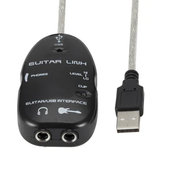 Guitar til USB-Interface Link Kabel-Adapter Audio-Stik til Optageren til PC/Computer Guitar Tilbehør