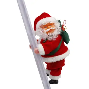 Christmas Santa Claus Elektriske Klatre Stige Hængende Dekoration Juletræspynt Sjove Nye År Børn Gaver Part Indretning