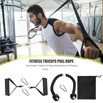 7Pcs/sæt Biceps Triceps træktov Abdominal Crunches Bodybuilding Arm Muskler Uddannelse Vedhæftet fil Trænings-og Motionscenter træktov Dele