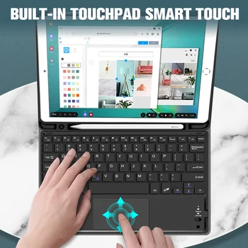 Blødt TPU Tastatur taske til iPad 8. Generation med Blyant Indehaveren Touchpad Bluetooth-Tastatur Cover til iPad 10.2 2020