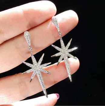 2021 nye luksus Stjerner 925 sterling sølv øreringe til kvinder jubilæum gave smykker engros moonso E5890