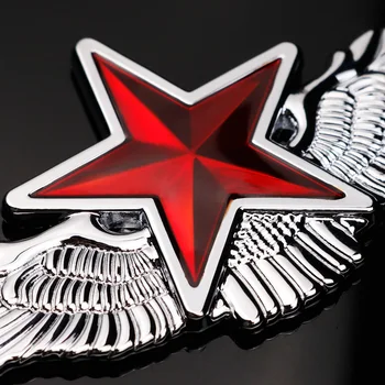 Bil Mærkat Pentagram Fløj Øre Bagklap Vindue 3D-Krom Metal Logo Badge Tuning Auto Motorcykel Bil Tilbehør Dekoration