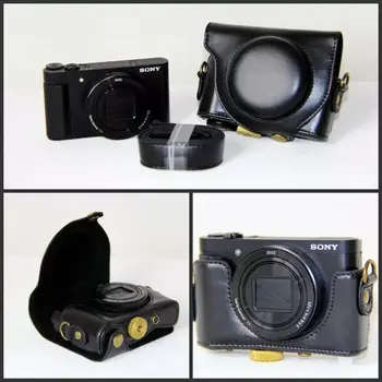 Digital Kamera Læder cover til SONY Cyber-shot DSC-HX90V HX90 WX500 Kamera Taske Pose