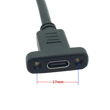 USB-C Kabel-Kvinde til Kvinde Type C Adapter USB-C Adapter med Panel Mount Skrue, USB 3.1 Type-C-Stik Konverter 10Gbps