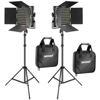 Neewer 2 Stykker Bi-color 660 LED Video Lys og Stå Kit Indeholder:(2)3200-5600K CRI 96 til Studie Fotografering, videooptagelse