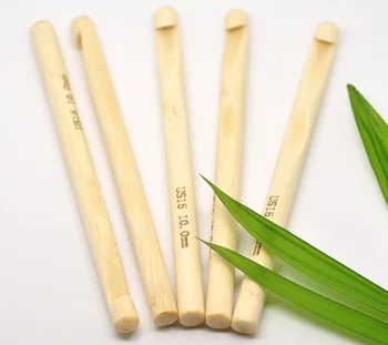DoreenBeads Naturlige Bambus hæklenål strikkepinde DIY Håndværk Tilbehør 10mm 15cm(5 7/8