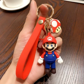 Super Mario Bros Nøglering Tegneserie 3D 2020 Hot Super Mario Nøglering Mode Mario Bag Charms Vedhæng nøgleringe Nipsting Børn Gave
