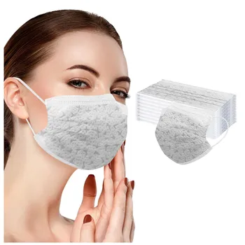 50STK Kvinder Mand Ansigtsværn Blomster Print Respirator Mascarilla Disponibel ansigtsmaske 3Ply ørebøjle Anti-Støv ansigtsmaske På lager