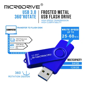 USB3.0 Flash-drev 128 GB 64GB pendrive Memoria usb nøgle 16GB 32GB flash usb 3.0 flash drev cle Pen-drev med Høj hastighed nøglering