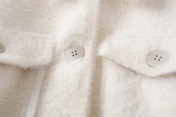 LUNDUNSHIJIA 2018 Vinter Efterligning Mink Velvet Korte Stil Outwear Mode Design af Kvinders langærmet Løs Jakke Damer Frakke