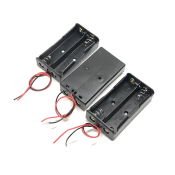MasterFire 500pcs/masse Sort Plast Batteri Opbevaring Tilfælde Dække for 2 x 18650 Batterier Holder Kasse Med Ledning Fører