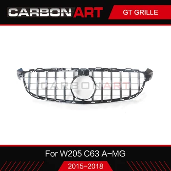 Krom front grill racing gitter lodret gitter mesh grill benz w205 c63 ang c63s 2016 2017 2018 c63amg GT