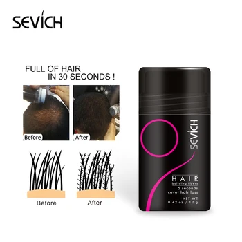 Sevich 3pcs/masse hår bygning fibre pulver gel 12g+spray applikator pumpe+hårgrænse kam behandling af hårtab produkter tykkere