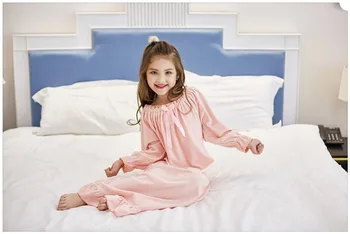Piger Pyjamas Plys Kjole med Lange Ærmer Børn, Prinsesse Nightdress Pijamas Vestidos De Noche Natkjole Nat Bære for Børn Pige