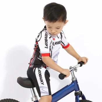 Åndbar 2021 Børn Cykling Tøj Korte Ærmer Bike Jersey Sæt Til Drenge Mtb Cykel Bære Børn Sportstøj