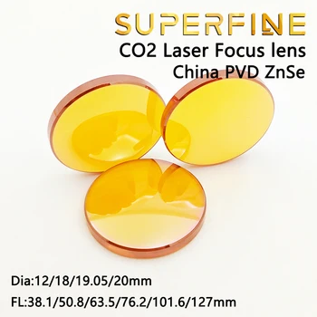Superfin Kina Znse CO2 fokus linse Dia. 12 18 19.05 20 mm FL38.1 50.8 63.5 101.6 127 mm til laser gravering skæremaskine
