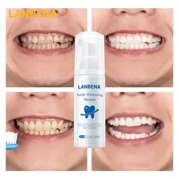 LANBENA Tandblegning Mousse Tandpasta Dental Whitener mundhygiejne Fjerner Plak Pletter Tænder Rengøring Dental Værktøj