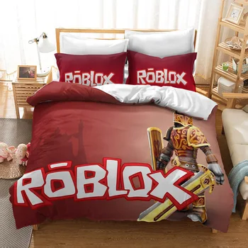 3D-Tegnefilm Trykt Sengetøj Robloxs Quilt Cover Sæt Sengetøj Min Verden Anime Spil Dynebetræk Soveværelse, Sengetøj i Gave Pudebetræk