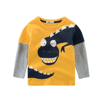 Drenge Lange Ærmer T-Shirts til Børn Print Dinosaur Tegnefilm Bomuld T-Shirt Baby Piger Toppe Børn Tees Spædbarn Tøj Tøj