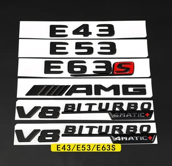 1stk A45 C63 C63S E63 E63S GLS63 CLA45 GLE43 AMG V8BITURBO Bil Bag bagklappen Logo Klistermærke Badge For 2017-21 Benz