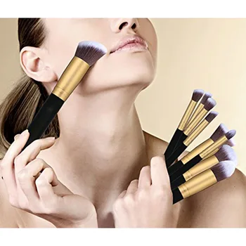 10 Stk/ Sæt Professionel Makeup Børste Sæt Værktøjer Powder Foundation Eyeshadow Læbe Eyeliner, Blush Ansigt Makeup Pensler