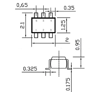 SOT363-6L Brænde i stikket pin-pitch 0.65 mm IC krop tørrelse1.25mm clamshell SOT363/SC70-6L test programmering adapter originale stik