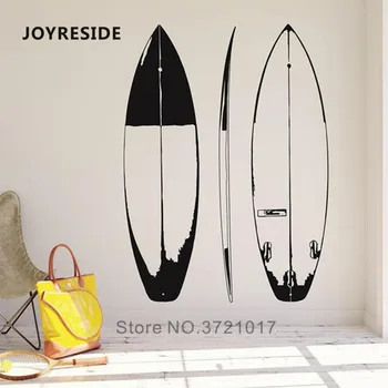 JOYRESIDE Surfing Board Sport vægoverføringsbilleder Vinyl Design Wall Sticker Ekstrem Sport Havet Surf Board Wall Stickers Tapet WM328