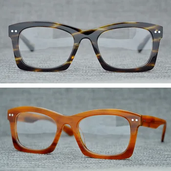 Zerosun Vintage Briller Ramme Mandlige Kvinder Bred Overdimensionerede Briller Mænd Gennemsigtige Briller Acetat Janpanese Retro Nørd Optisk