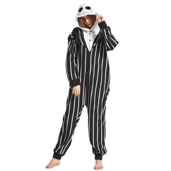 Jack Kranie Kigurumi Skelet Dyr Pyjamas Tegnefilm Onesie For Voksne Nattøj Til Halloween One-piece Jumpsuit Cosplay Kostume