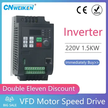 VFD-1.5 KW/2,2 KW/4KW inverter frekvensomformer enkelt fase 220v Input tre faser Output motor hastighed controller