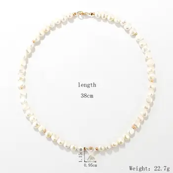 Mode fresh water pearl karakter, letter A-z shell kort halskæde