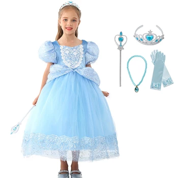 Halloween Prinsesse Cendrillon Piger Dress Kostume Børn Deluxe-Cosplay Kjole Børn Fantacy Chirstmas Part Rolle-Spil Kjoler
