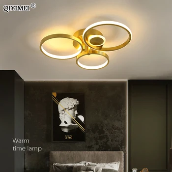 Nye Moderne LED-Lamper-Belysning Til Soveværelse, Spisestue Stue Køkken Værelse Minimalistisk Lampe Hjem, Guld Jern, Aluminium Glans Lys