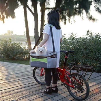 Waterproof Folding Pet Dog Carrier Portable Travel Cycling Bicycle Seat Basket