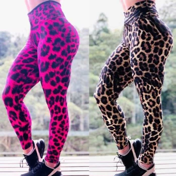 Sexet Leopard Udskrivning Leggings Kvinder, Høj Talje Kompression Leggins Push Up Fitness Fitness Bukser Mode Femme Træning Sportstøj