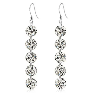 925 Sterling Sølv Cubic zirconia Øreringe Til Kvinder Mode Smykker af sterling-sølv-smykker pendientes drop øreringe