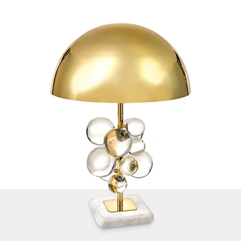 Moderne Krystal Kugle Bordlampe Guld, Marmor Champignon Bord Lamper Til Stuen Soveværelse Nordic Home Decor Hjem E27 Sengelampe