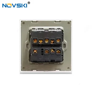 Kontakt på væggen, EU/UK Standard, Plast flammehæmmende panel Power Light Switch,Rocker Switch1/2/3Gang2Way, AC110-16A 250V