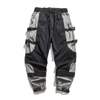 Jogger Cargo Bukser Mænds tøj vinter mandlige funktion fløjl bukser bukser Velcro overalls Loose komfortable Harajuku Hip hop