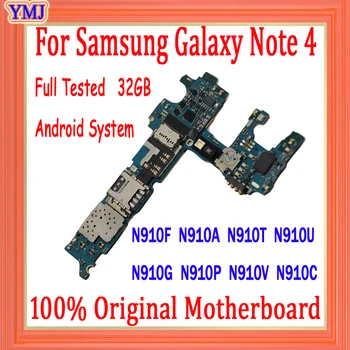 Gratis Forsendelse For Samsung Note 4 N910F N910A N910U N910G N910P N910V Bundkort 32GB Originale Låse Logic board